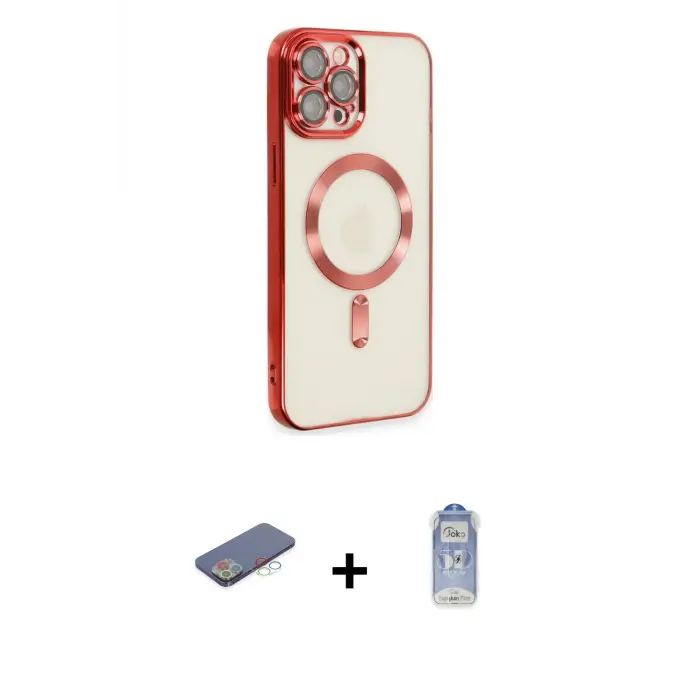 ieg™ iPhone 12 Pro Max Kılıf Nova Işık Özel Seri - Siyah Joko Magic 5D Cam + Renkli Kamera Lens Koruma Cam - MI