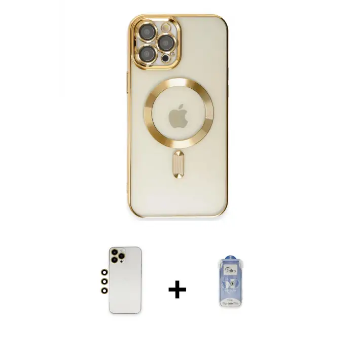 ieg™ iPhone 12 Pro Max Kılıf Nova Işık Özel Seri - Siyah Joko Magic 5D Cam + Shine Kamera Lens - GD
