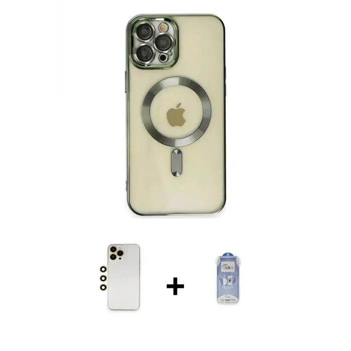 ieg™ iPhone 12 Pro Max Kılıf Nova Işık Özel Seri - Siyah Joko Magic 5D Cam + Shine Kamera Lens - GD