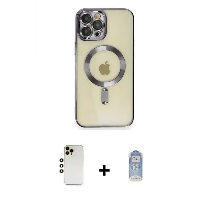 ieg™ iPhone 12 Pro Max Kılıf Nova Işık Özel Seri - Siyah Joko Magic 5D Cam + Shine Kamera Lens - GD