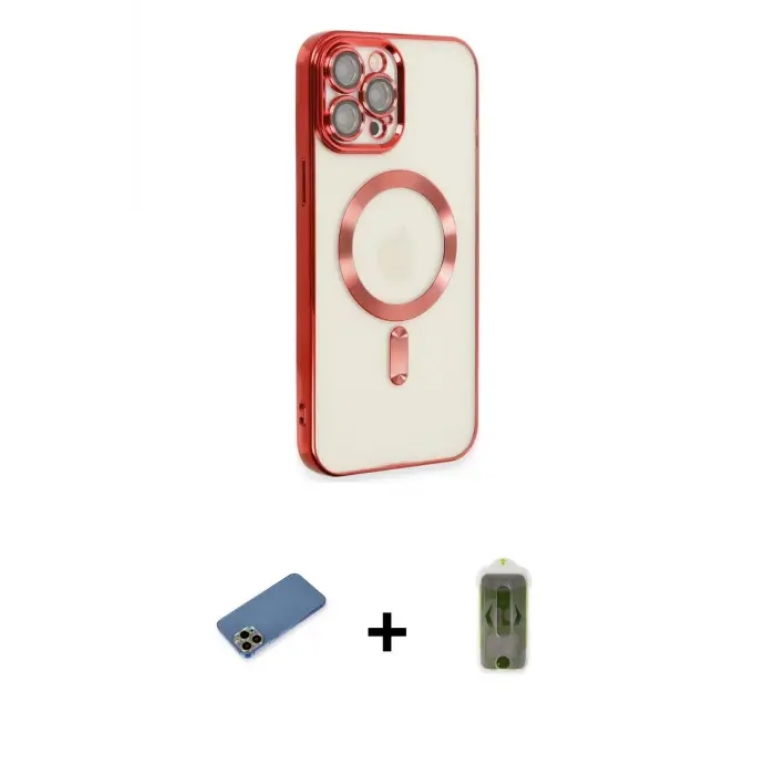 ieg™ iPhone 12 Pro Max Kılıf Nova Işık Özel Seri - Siyah Joko Magic 5D Hayalet Cam + Shine Kamera Lens Koruma Cam - GD
