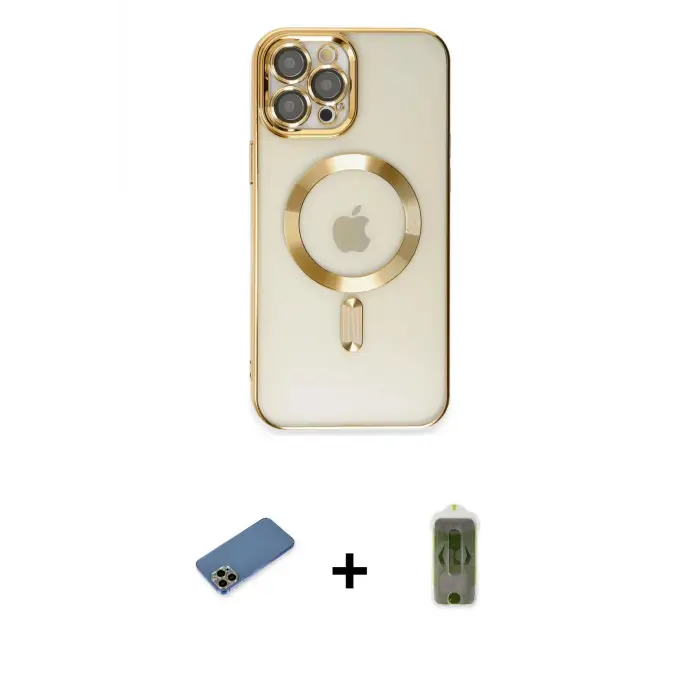 ieg™ iPhone 12 Pro Max Kılıf Nova Işık Özel Seri - Siyah Joko Magic 5D Hayalet Cam + Shine Kamera Lens Koruma Cam - GD