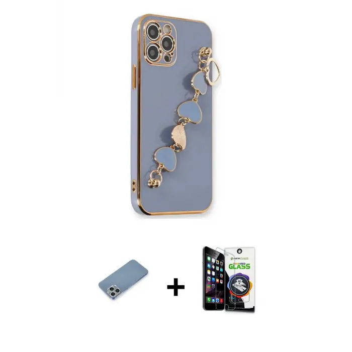 ieg™ iPhone 12 Pro Max Kılıf Nova Işık Prime - Şeffaf Temperli Cam Ekran Koruyucu + Shine Kamera Lens Koruma Cam - GS