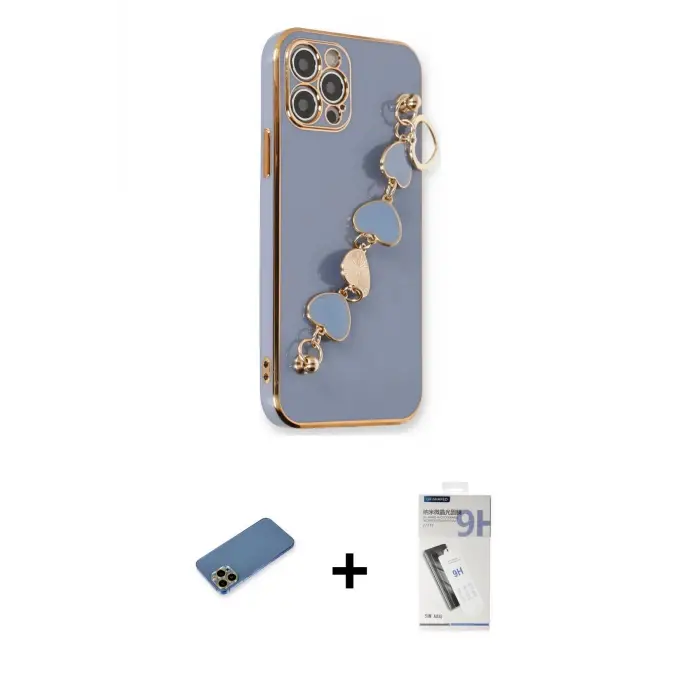 ieg™ iPhone 12 Pro Max Kılıf Nova Işık Prime - Şeffaf Uv Polymer Nano Ekran Koruyucu + Shine Kamera Lens Koruma Cam - GD