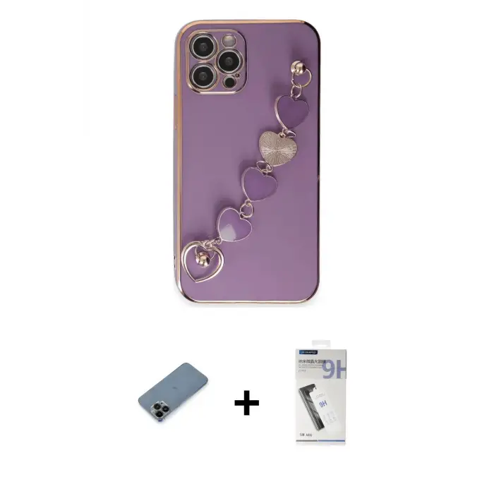 ieg™ iPhone 12 Pro Max Kılıf Nova Işık Prime - Şeffaf Uv Polymer Nano Ekran Koruyucu + Shine Kamera Lens Koruma Cam - SH