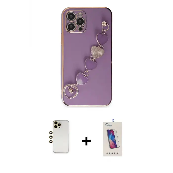 ieg™ iPhone 12 Pro Max Kılıf Nova Işık Prime - Siyah Joko 5D Cam + Shine Kamera Lens - GD