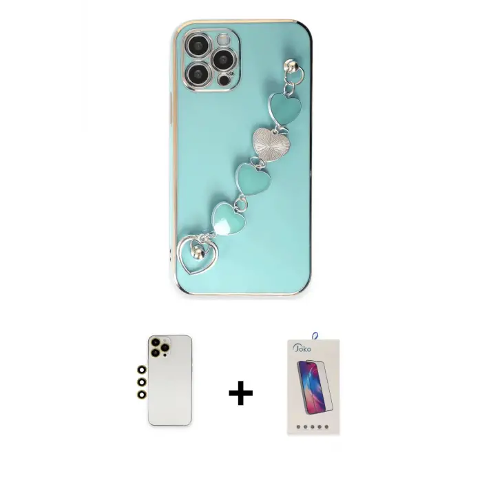 ieg™ iPhone 12 Pro Max Kılıf Nova Işık Prime - Siyah Joko 5D Cam + Shine Kamera Lens - GD