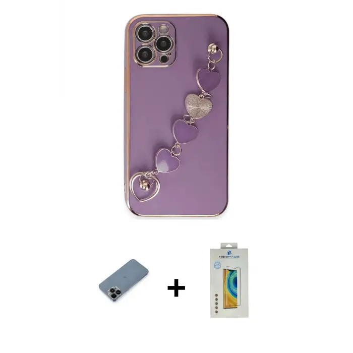 ieg™ iPhone 12 Pro Max Kılıf Nova Işık Prime - Siyah Polymer Nano Ekran Koruyucu + Shine Kamera Lens Koruma Cam - SH