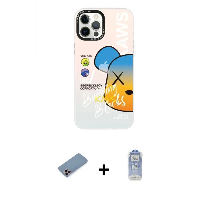 ieg™ iPhone 12 Pro Max Kılıf Siluet Çizgi Koleksiyonu - Siyah Joko Magic 5D Cam + Shine Kamera Lens Koruma Cam - PE