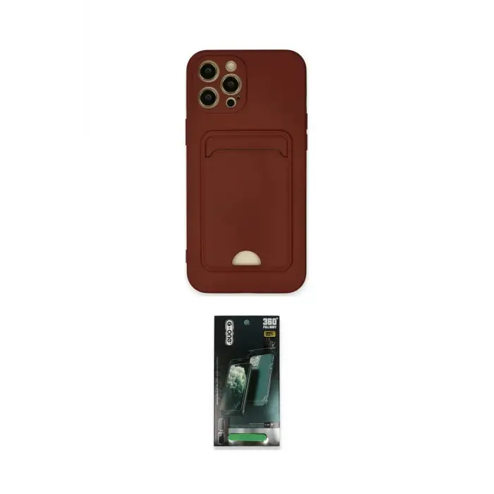 ieg™ iPhone 12 Pro Max Kılıf Vadi Çizgi Prime - Siyah 360 Mat Full Body Arka Koruyucu
