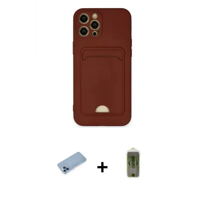 ieg™ iPhone 12 Pro Max Kılıf Vadi Çizgi Prime - Siyah Joko Magic 5D Hayalet Cam + Shine Kamera Lens Koruma Cam - MI