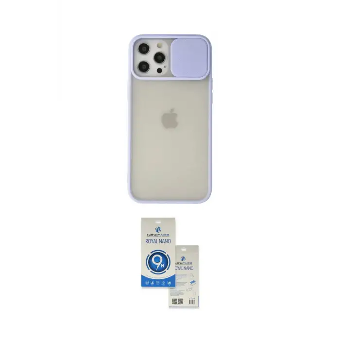 ieg™ iPhone 12 Pro Max Kılıf Vadi Çizgi - Şeffaf Royal Nano Ekran Koruyucu
