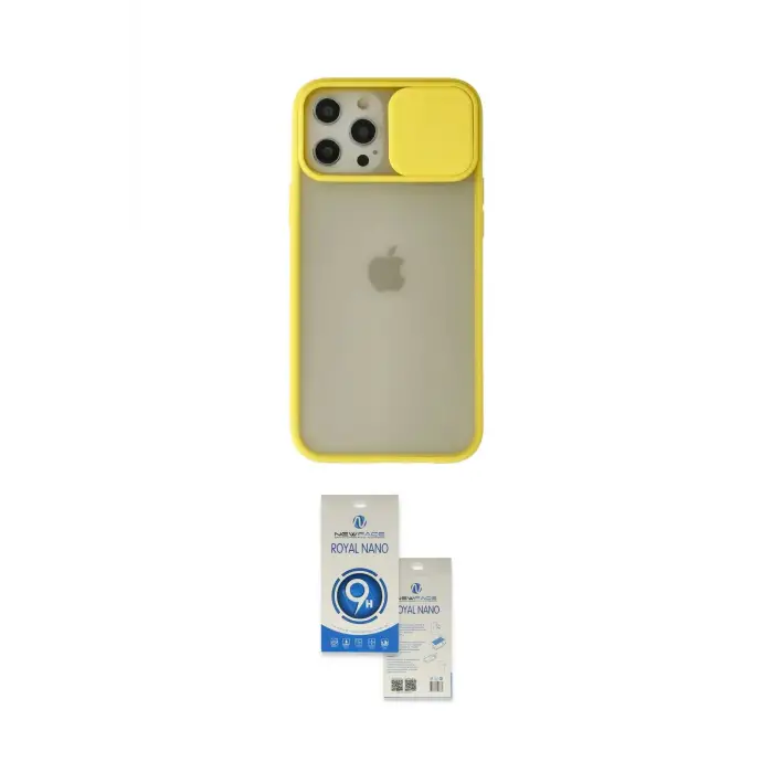 ieg™ iPhone 12 Pro Max Kılıf Vadi Çizgi - Şeffaf Royal Nano Ekran Koruyucu
