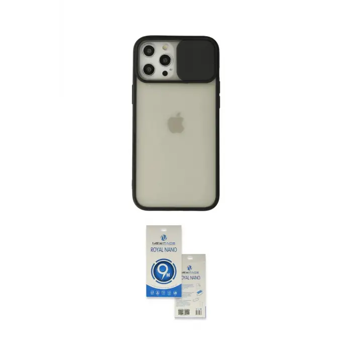 ieg™ iPhone 12 Pro Max Kılıf Vadi Çizgi - Şeffaf Royal Nano Ekran Koruyucu