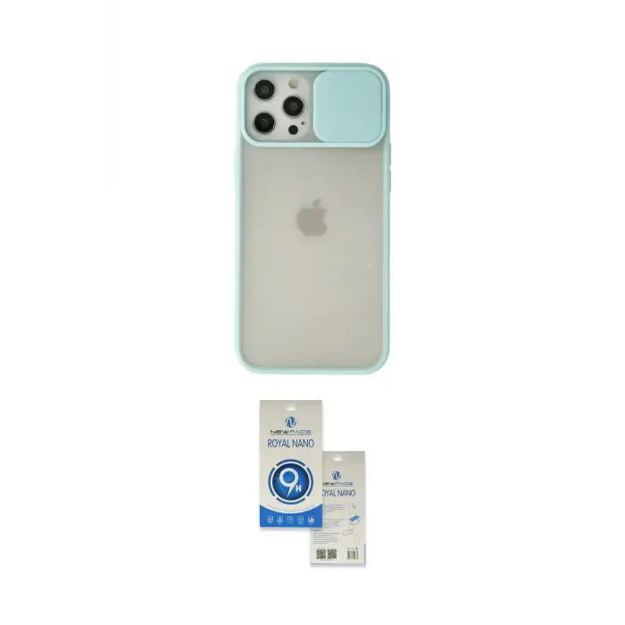 ieg™ iPhone 12 Pro Max Kılıf Vadi Çizgi - Şeffaf Royal Nano Ekran Koruyucu