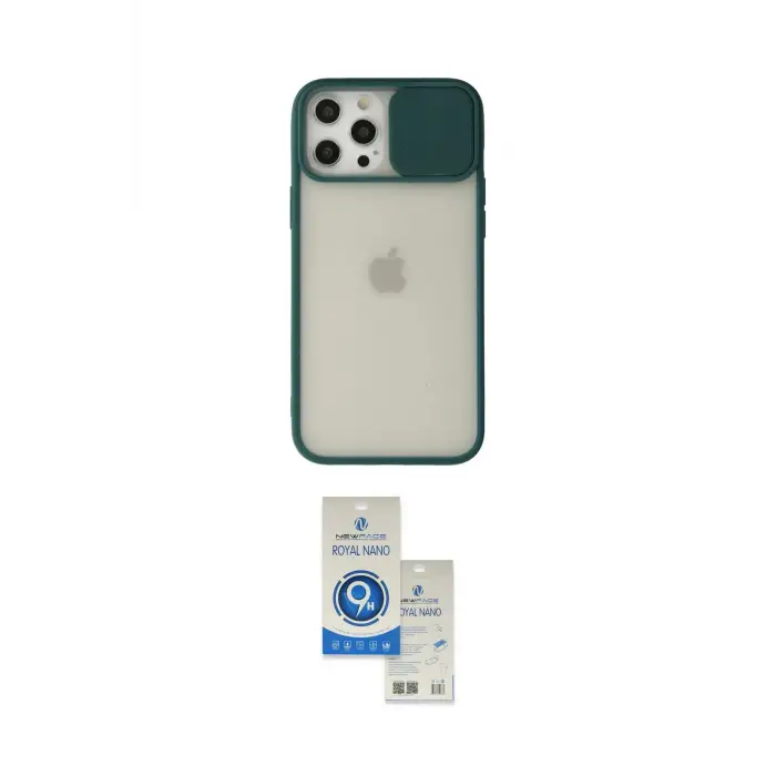 ieg™ iPhone 12 Pro Max Kılıf Vadi Çizgi - Şeffaf Royal Nano Ekran Koruyucu