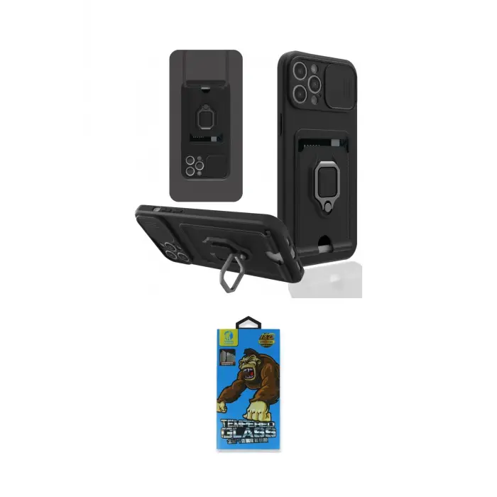 ieg™ iPhone 12 Pro Max Kılıf Vadi Form Prime - Siyah 18D Cam Ekran Koruyucu