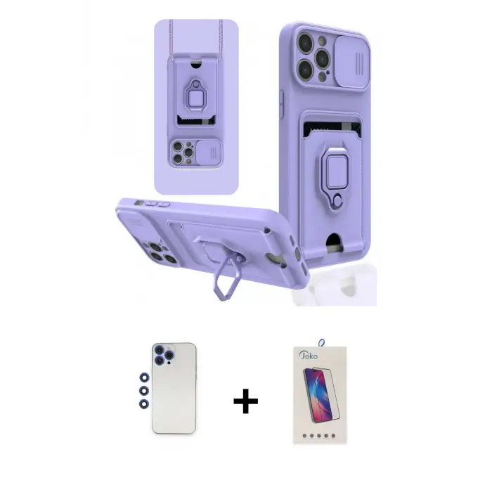 ieg™ iPhone 12 Pro Max Kılıf Vadi Form Prime - Siyah Joko 5D Cam + Shine Kamera Lens - LT
