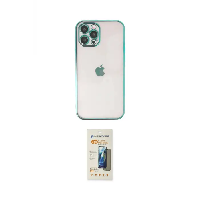 ieg™ iPhone 12 Pro Max Kılıf Vadi Minimal - Siyah 6D Mat Seramik Hayalet Nano Ekran Koruyucu