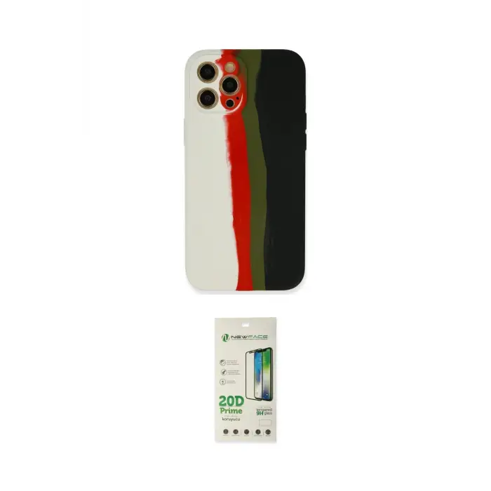 ieg™ iPhone 12 Pro Max Kılıf Yadigar Çizgi - Siyah 20D Premium Cam Ekran Koruyucu