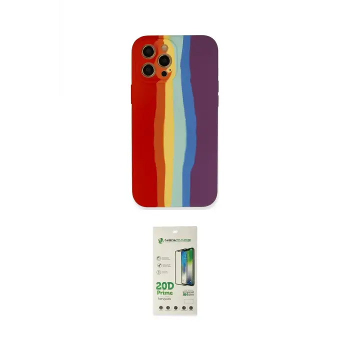 ieg™ iPhone 12 Pro Max Kılıf Yadigar Çizgi - Siyah 20D Premium Cam Ekran Koruyucu