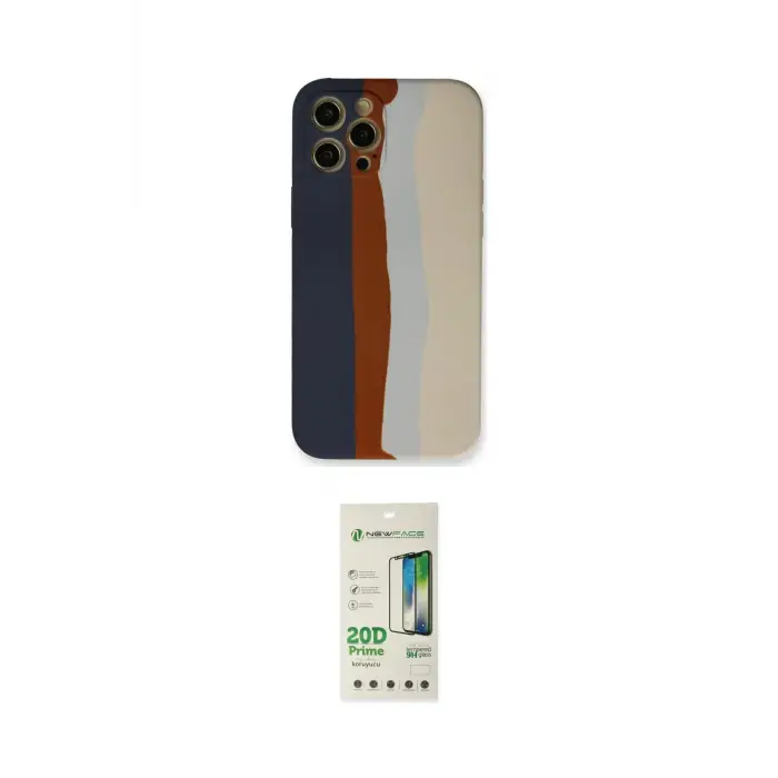 ieg™ iPhone 12 Pro Max Kılıf Yadigar Çizgi - Siyah 20D Premium Cam Ekran Koruyucu