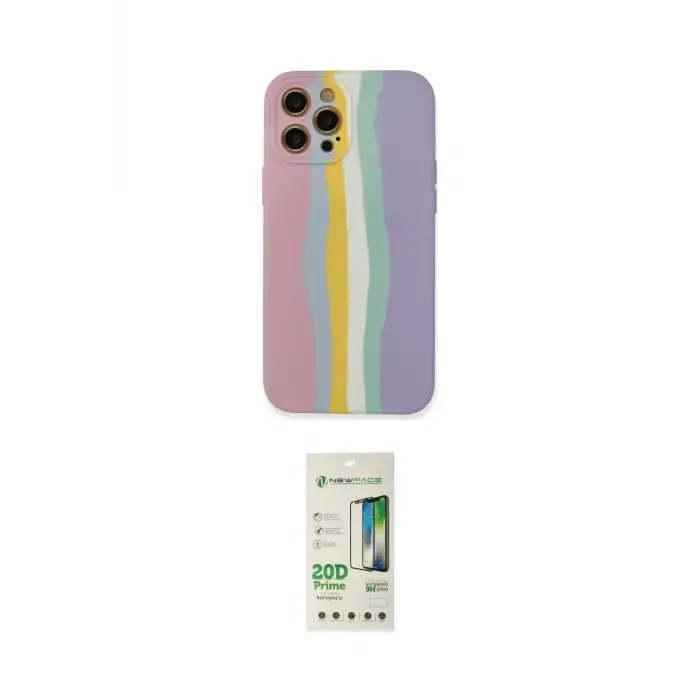 ieg™ iPhone 12 Pro Max Kılıf Yadigar Çizgi - Siyah 20D Premium Cam Ekran Koruyucu