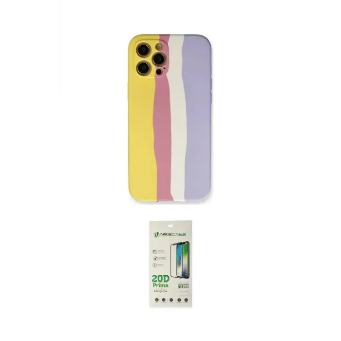 ieg™ iPhone 12 Pro Max Kılıf Yadigar Çizgi - Siyah 20D Premium Cam Ekran Koruyucu