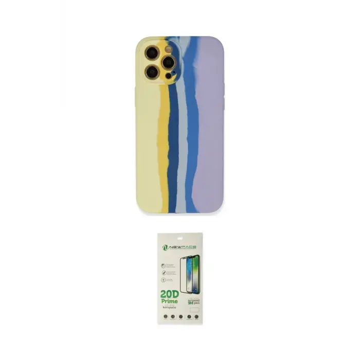 ieg™ iPhone 12 Pro Max Kılıf Yadigar Çizgi - Siyah 20D Premium Cam Ekran Koruyucu