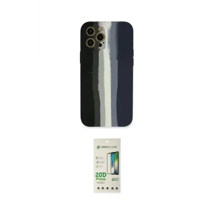 ieg™ iPhone 12 Pro Max Kılıf Yadigar Çizgi - Siyah 20D Premium Cam Ekran Koruyucu