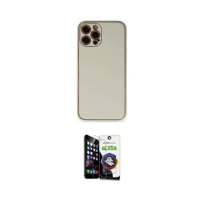 ieg™ iPhone 12 Pro Max Kılıf Yadigar Klasik - Şeffaf Temperli Cam Ekran Koruyucu