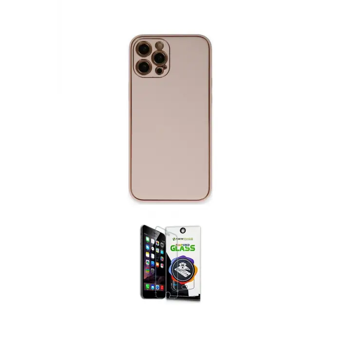 ieg™ iPhone 12 Pro Max Kılıf Yadigar Klasik - Şeffaf Temperli Cam Ekran Koruyucu