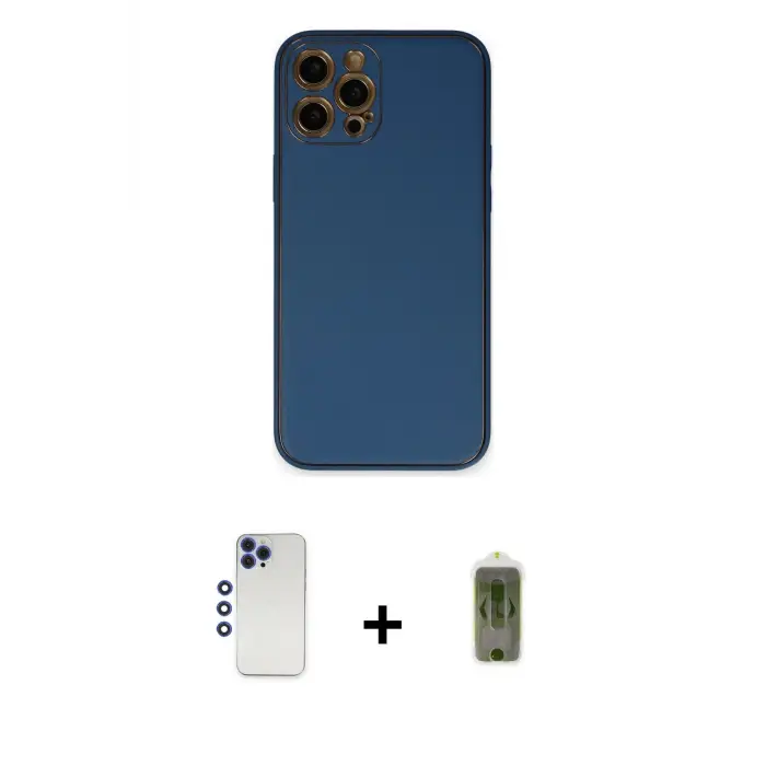 ieg™ iPhone 12 Pro Max Kılıf Yadigar Klasik - Siyah Joko Magic 5D Hayalet Cam + Shine Kamera Lens - LT