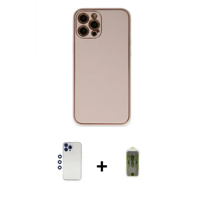 ieg™ iPhone 12 Pro Max Kılıf Yadigar Klasik - Siyah Joko Magic 5D Hayalet Cam + Shine Kamera Lens - LT