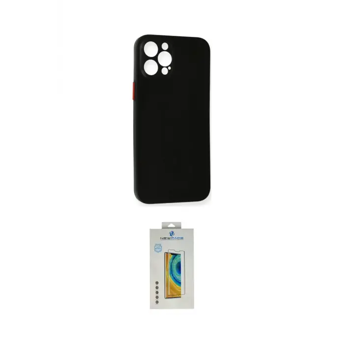 ieg™ iPhone 12 Pro Max Kılıf Yadigar Yansıma Serisi - Siyah Polymer Nano Ekran Koruyucu