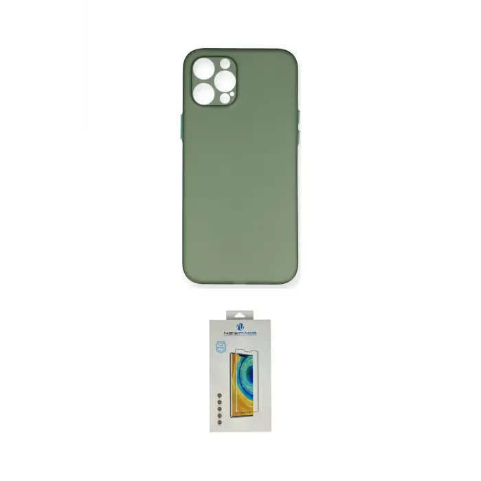 ieg™ iPhone 12 Pro Max Kılıf Yadigar Yansıma Serisi - Siyah Polymer Nano Ekran Koruyucu