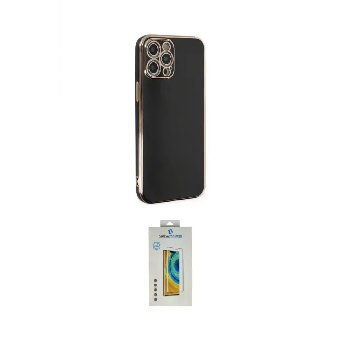 ieg™ iPhone 12 Pro Max Kılıf Yankı Serisi - Siyah Polymer Nano Ekran Koruyucu