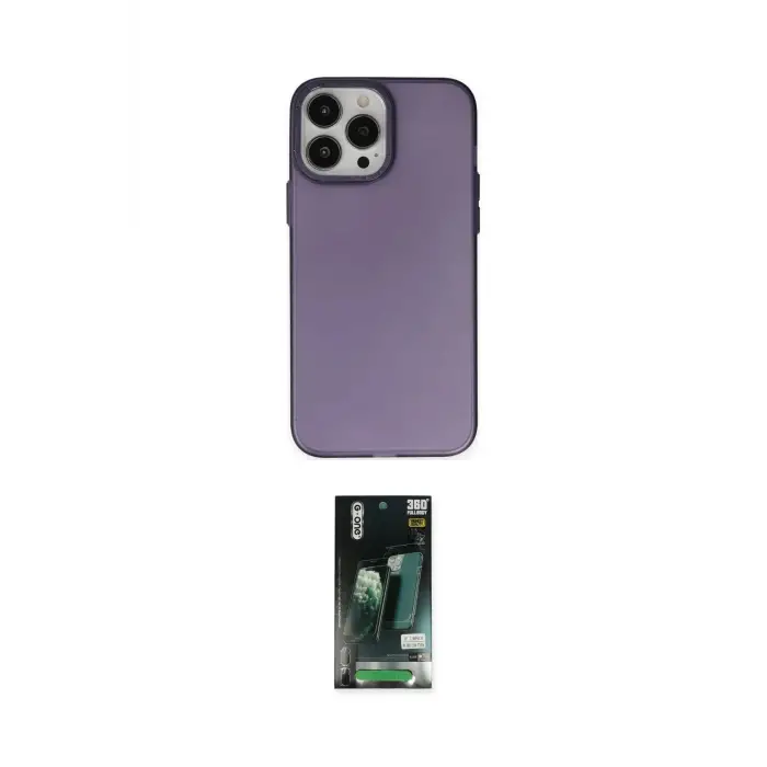 ieg™ iPhone 13 Pro Max Kılıf Ahenk Çizgi Prime - Şeffaf 360 Full Body Arka Koruyucu