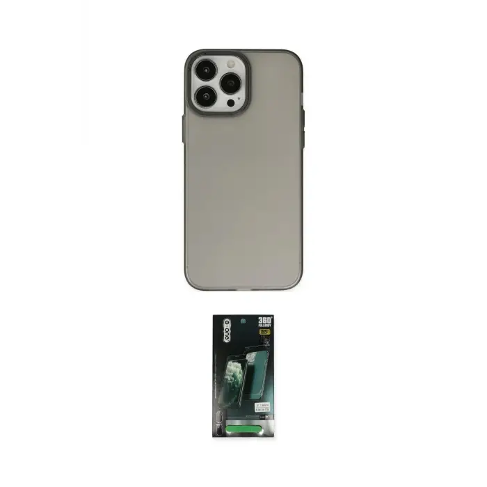 ieg™ iPhone 13 Pro Max Kılıf Ahenk Çizgi Prime - Şeffaf 360 Full Body Arka Koruyucu