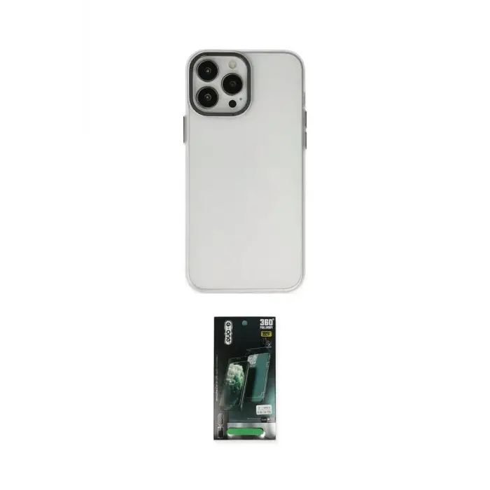 ieg™ iPhone 13 Pro Max Kılıf Ahenk Çizgi Prime - Şeffaf 360 Full Body Arka Koruyucu