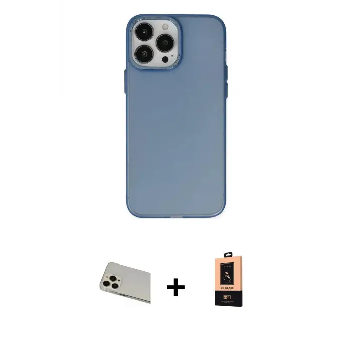 ieg™ iPhone 13 Pro Max Kılıf Ahenk Çizgi Prime - Şeffaf Maxco Cam Ekran Koruyucu + Rainbow Kamera Lens Koruma Cam - REGD