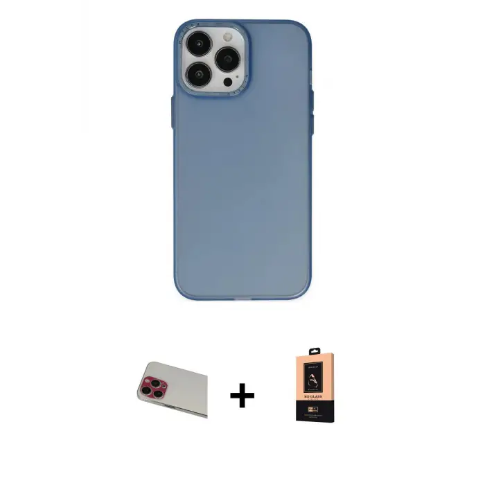 ieg™ iPhone 13 Pro Max Kılıf Ahenk Çizgi Prime - Şeffaf Maxco Cam Ekran Koruyucu + Rainbow Kamera Lens Koruma Cam - KI