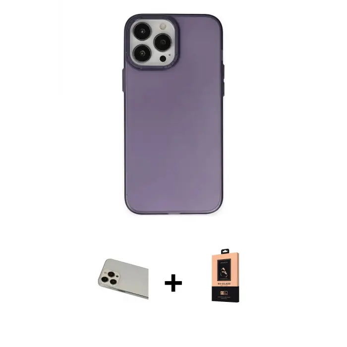 ieg™ iPhone 13 Pro Max Kılıf Ahenk Çizgi Prime - Şeffaf Maxco Cam Ekran Koruyucu + Rainbow Kamera Lens Koruma Cam - REGD