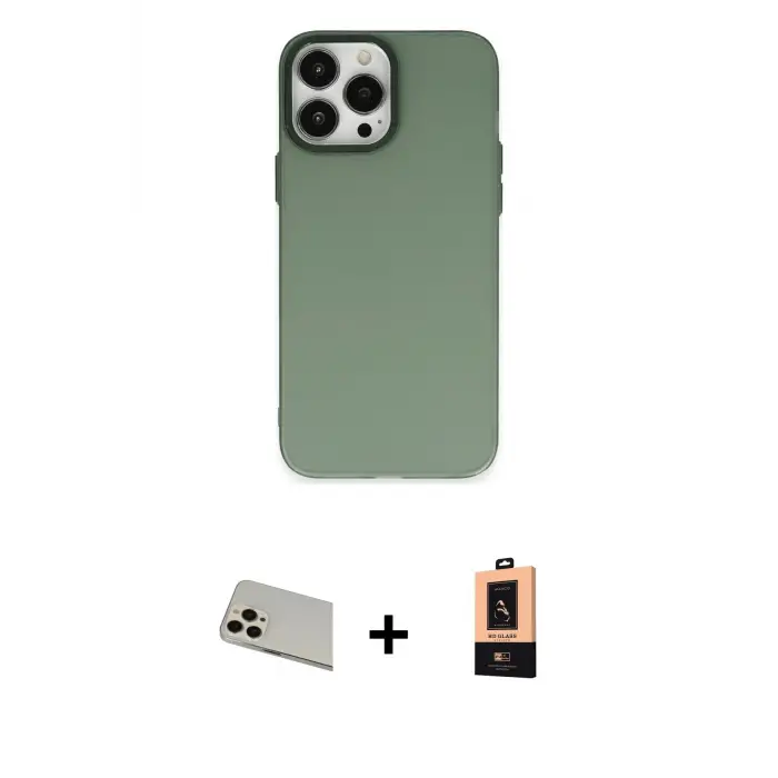 ieg™ iPhone 13 Pro Max Kılıf Ahenk Çizgi Prime - Şeffaf Maxco Cam Ekran Koruyucu + Rainbow Kamera Lens Koruma Cam - REGD