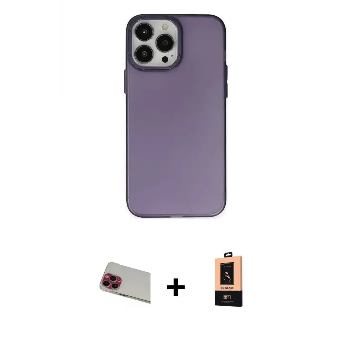 ieg™ iPhone 13 Pro Max Kılıf Ahenk Çizgi Prime - Şeffaf Maxco Cam Ekran Koruyucu + Rainbow Kamera Lens Koruma Cam - KI