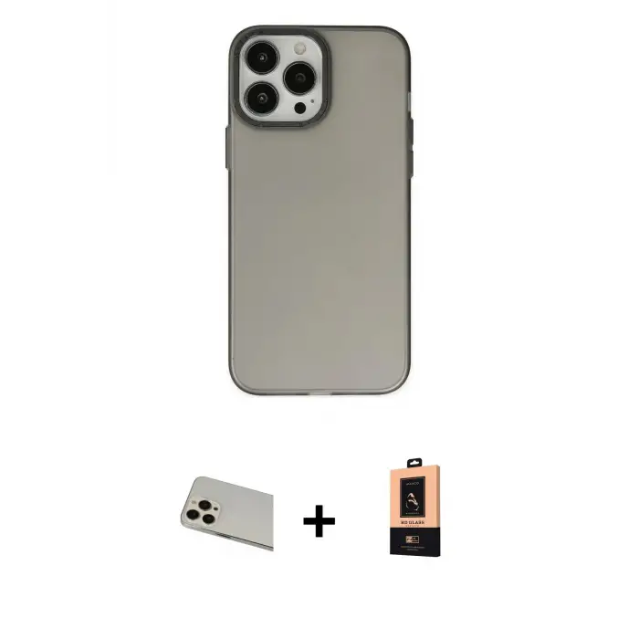 ieg™ iPhone 13 Pro Max Kılıf Ahenk Çizgi Prime - Şeffaf Maxco Cam Ekran Koruyucu + Rainbow Kamera Lens Koruma Cam - REGD