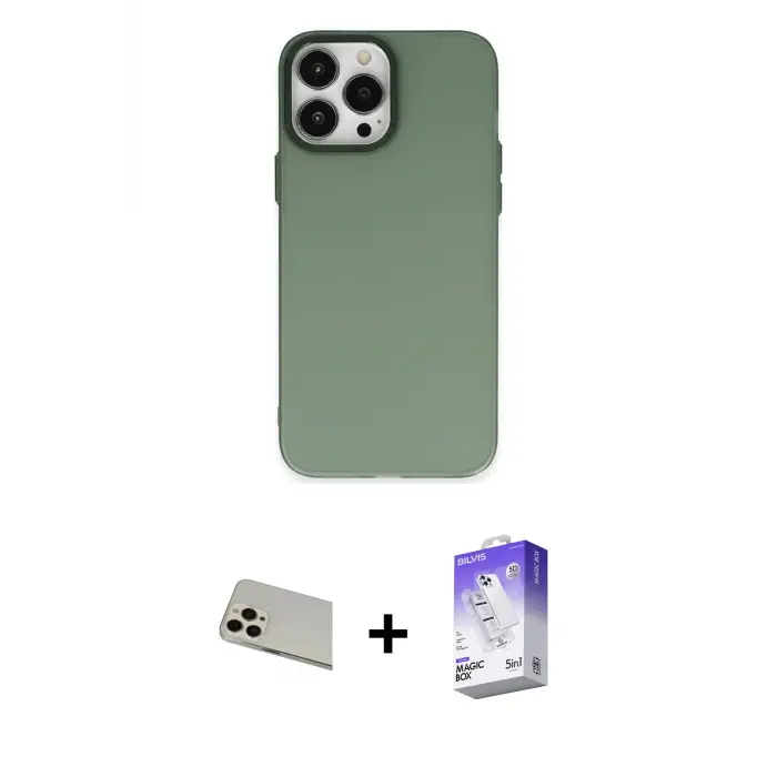 ieg™ iPhone 13 Pro Max Kılıf Ahenk Çizgi Prime - Siyah Bilvis 5in1 3D Magic Cam Ekran Koruyucu + Rainbow Kamera Lens Koruma Cam - REGD