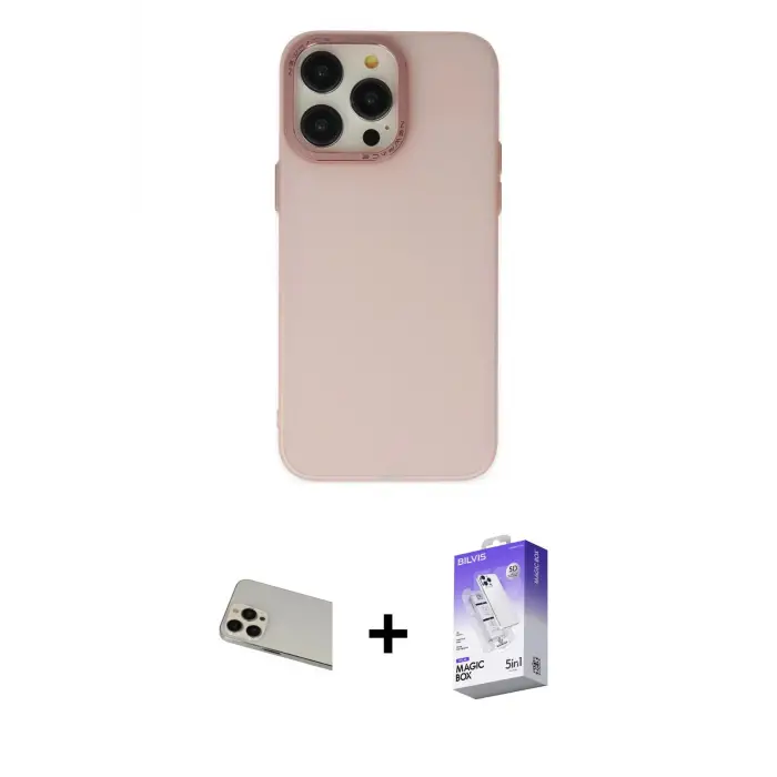 ieg™ iPhone 13 Pro Max Kılıf Ahenk Çizgi Prime - Siyah Bilvis 5in1 3D Magic Cam Ekran Koruyucu + Rainbow Kamera Lens Koruma Cam - REGD