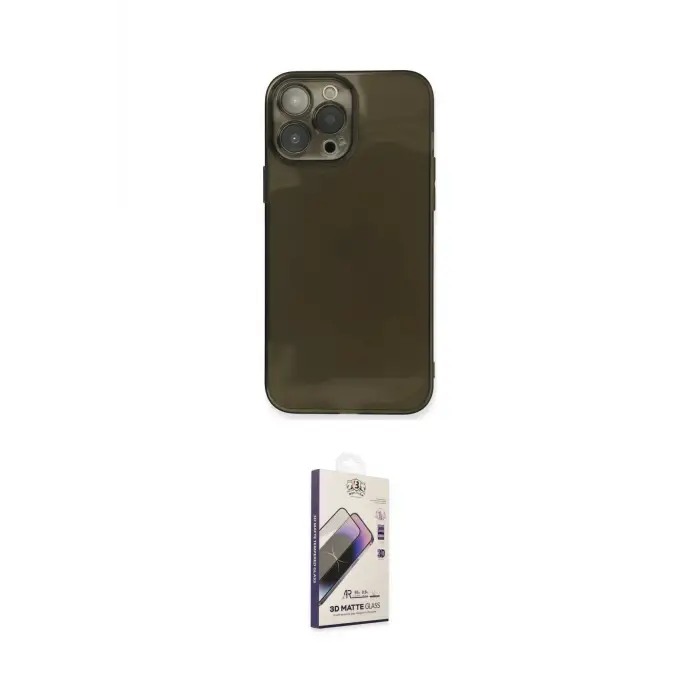 ieg™ iPhone 13 Pro Max Kılıf Ahenk Doku - Siyah Bilvis 3D Mat Cam Ekran Koruyucu