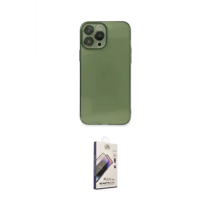 ieg™ iPhone 13 Pro Max Kılıf Ahenk Doku - Siyah Bilvis 3D Mat Cam Ekran Koruyucu